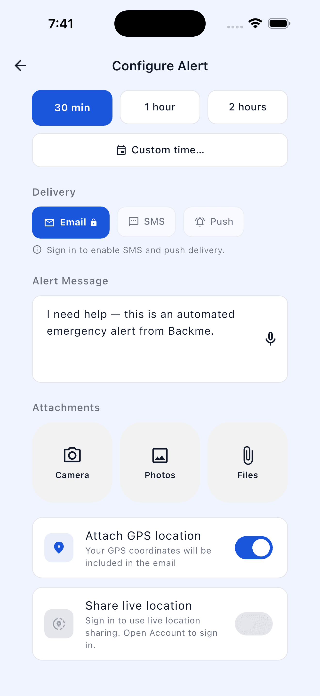 Create alert screenshot